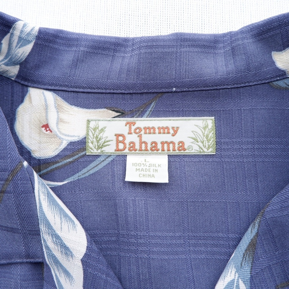 Tommy Bahama Camp Shirt Mens Large Button Up Short Sleeve Floral Tropical Silk - Picture 12 of 16